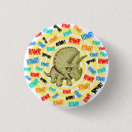 Triceratops zegt "Rawr!" Ronde Button 3,2 Cm