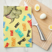 Triceratops zegt "Rawr!" Theedoek (Quarter Fold)