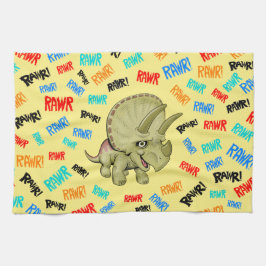 Triceratops zegt "Rawr!" Theedoek