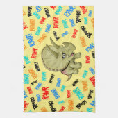 Triceratops zegt "Rawr!" Theedoek (Verticaal)