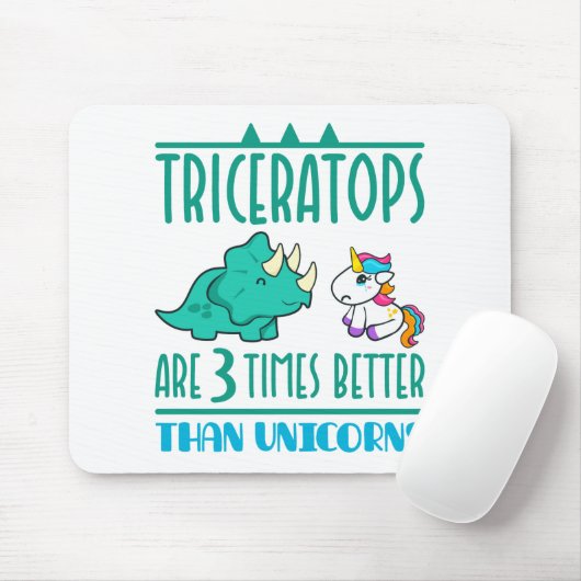Triceratops zijn 3 keer beter dan Unicorns Muismat (Met muis)