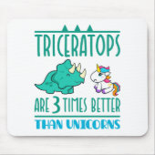 Triceratops zijn 3 keer beter dan Unicorns Muismat (Voorkant)