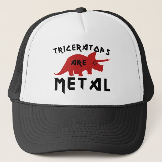 Triceratops zijn Metaal Trucker Pet (Voorkant)