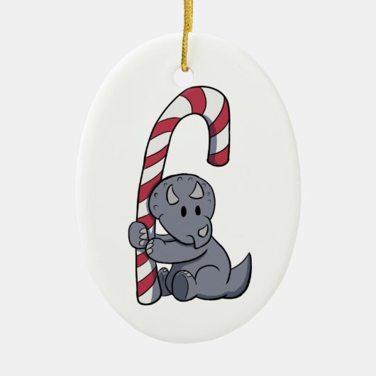 Triceratops's Candy Cane Ornament (Voorkant)