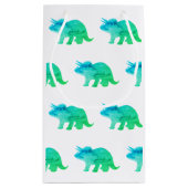 Tricertops Dinosaurus Schilderpatroon Neon Klein Cadeauzakje (Achterkant)
