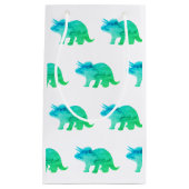 Tricertops Dinosaurus Schilderpatroon Neon Klein Cadeauzakje (Voorkant)