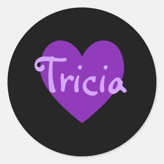 Tricia in Paars Ronde Sticker (Voorkant)