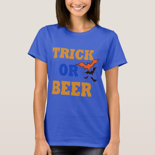 Trick Beer trick or treat Grappig Beer Halloween T-shirt (Voorkant)