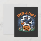 Trick for F-Caw-f Funny Crow Halloween Spooky Bedankkaart (Voorkant / Achterkant)