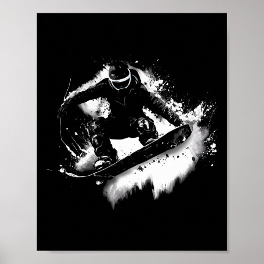Trick Jump Nose Grab Snowboarding Poster (Voorkant)