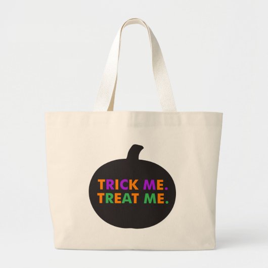 Trick me Behandel me, multi-kleuren Grote Tote Bag (Voorkant)