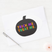 Trick me Behandel me, multi-kleuren Ovale Sticker (Envelop)