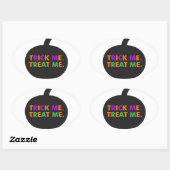 Trick me Behandel me, multi-kleuren Ovale Sticker (Vel)