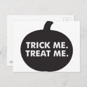 Trick me Treat me, Black White Briefkaart (Voorkant / Achterkant)