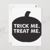 Trick me Treat me, Black White Briefkaart (Voorkant / Achterkant)