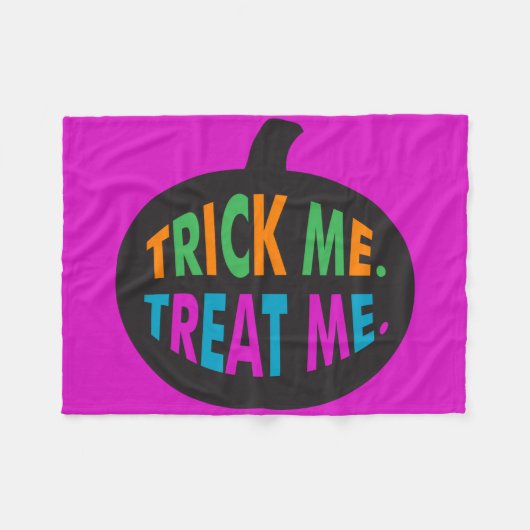 Trick Me Treat Me, Halloween Multi-Color Fleece Deken (Voorkant (Horizontaal))