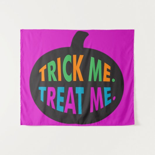 Trick Me Treat Me, Halloween Multi-Color Wandkleed (Voorkant (horizontaal))