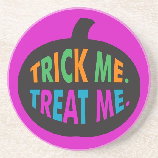 Trick Me Treat Me, Halloween Multi-Color Zandsteen Onderzetter (Voorkant)