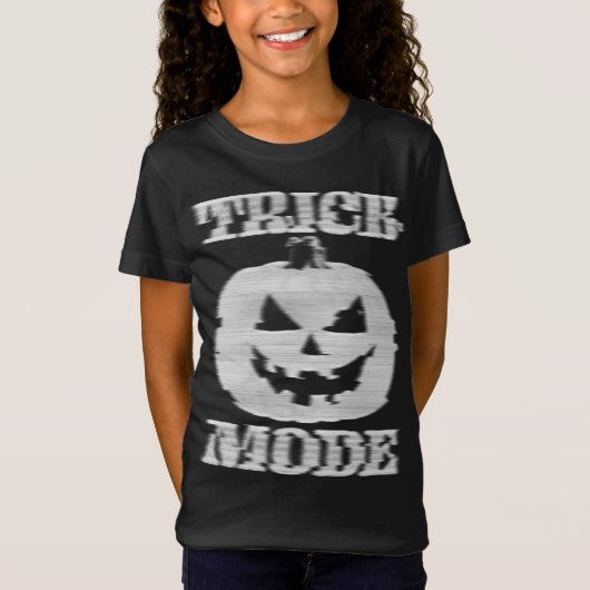 Trick Mode Glitchy Pumpkin Kinder T-shirt (Voorkant)