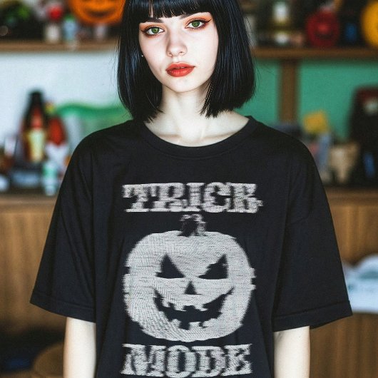 Trick Mode Glitchy Pumpkin T-shirt