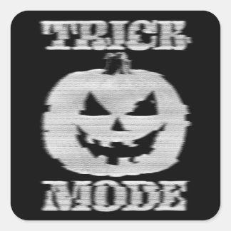 Trick Mode Glitchy Pumpkin Vierkante Sticker