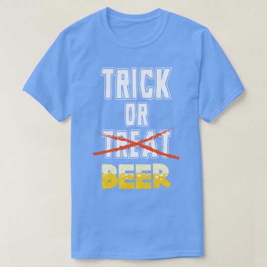 Trick of Beer Grappig Halloween Drink Volwassene T-shirt (Design voorkant)