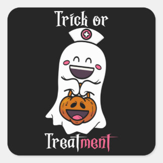Trick of behandeling Grappige geest verpleegster H Vierkante Sticker