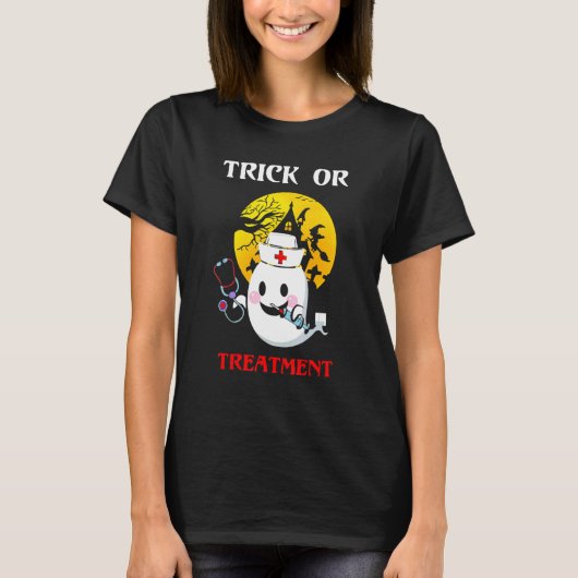 Trick of behandeling Halloween T-shirt (Voorkant)