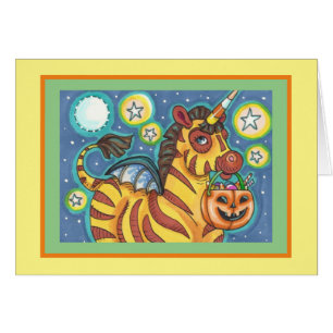 TRICK- OF BEHANDELINGSBBT-ZEBRA, HALLOEEN-KAART