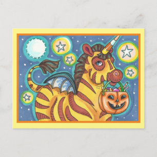 TRICK- OF BEHANDELINGSBBT-ZEBRA, HALLOEEN SNOEP BRIEFKAART