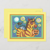 TRICK- OF BEHANDELINGSBBT-ZEBRA, HALLOEEN SNOEP BRIEFKAART (Voorkant / Achterkant)