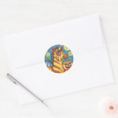 TRICK- OF BEHANDELINGSBBT-ZEBRA, KUSTHALLOEEN RONDE STICKER (Envelop)