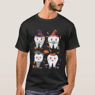Trick of de tandarts Halloween Tandheelkundige Squ T-shirt