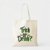 Trick of Drink? Adult Halloween Glitter Tote Bag (Voorkant)