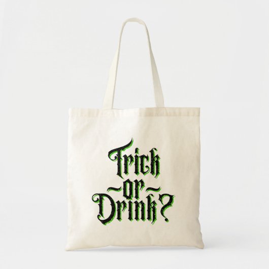 Trick of Drink? Adult Halloween Glitter Tote Bag (Voorkant)