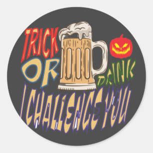 Trick of Drink, Happy Halloween Spooky Booze Ronde Sticker