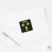 Trick of Eat Funny Halloween Hungry Cat Vierkante Sticker (Envelop)