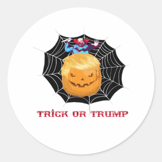 Trick of Halloween enge clown Ronde Sticker (Voorkant)