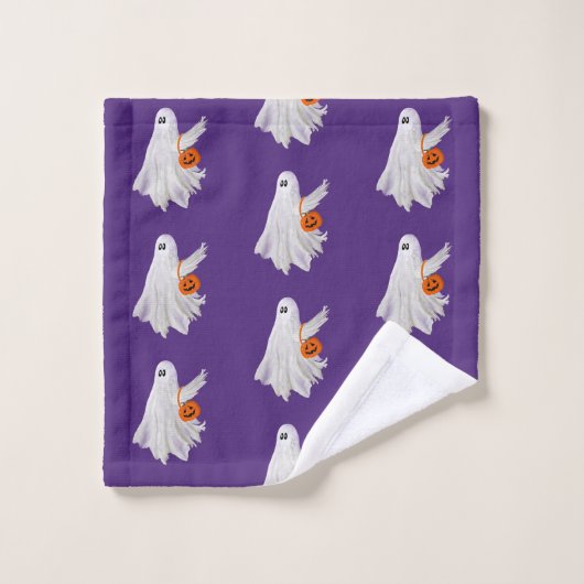 Trick of het behandelen van spook met pompoen Snoe Bad Handdoek (Wasdoekje)