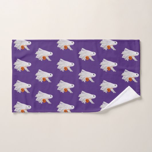 Trick of het behandelen van spook met pompoen Snoe Bad Handdoek (Handdoek)