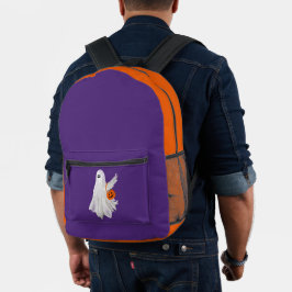 Trick of het behandelen van spook met pompoen Snoe Bedrukte Rugzak