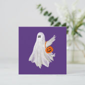 Trick of het behandelen van spook met pompoen Snoe Kaart (Staand voorkant)