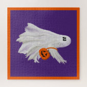 Trick of het behandelen van spook met pompoen Snoe Legpuzzel (Horizontaal)