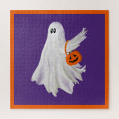 Trick of het behandelen van spook met pompoen Snoe Legpuzzel (Verticaal)