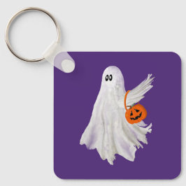 Trick of het behandelen van spook met pompoen Snoe Sleutelhanger
