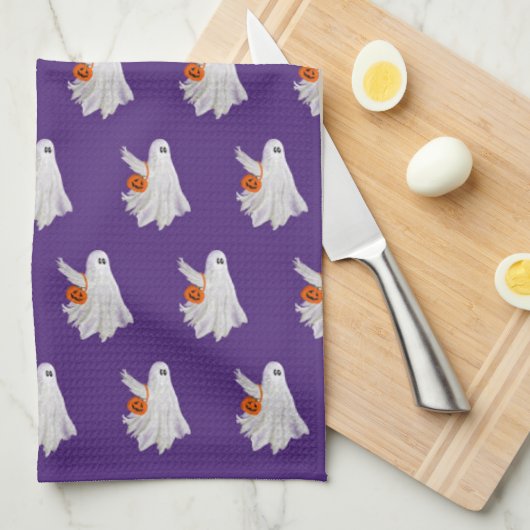 Trick of het behandelen van spook met pompoen Snoe Theedoek (Quarter Fold)