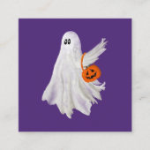 Trick of het behandelen van spook met pompoen Snoe Vierkante Visitekaartje (Voorkant)