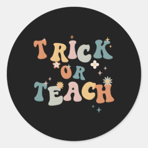Trick of leraar Halloween Py Ronde Sticker
