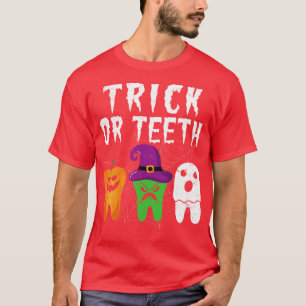 Trick of Tanden Grappig Halloween Dental Hygienist T-shirt