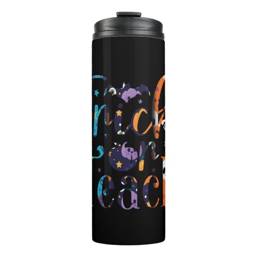 Trick of Teach Cute Halloween Man Women Thermosbeker (Voorkant)
